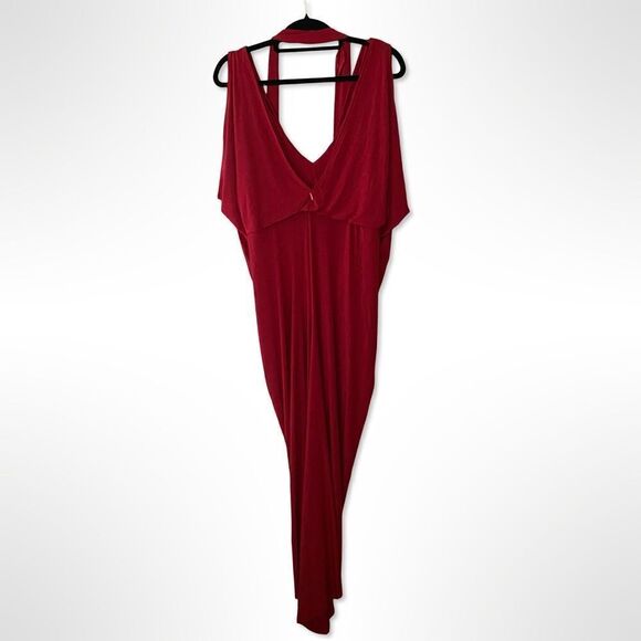 MISA Los Angeles Xenia Dress red jersey draped tie maxi Revolve $330 Sz S - Picture 3 of 11